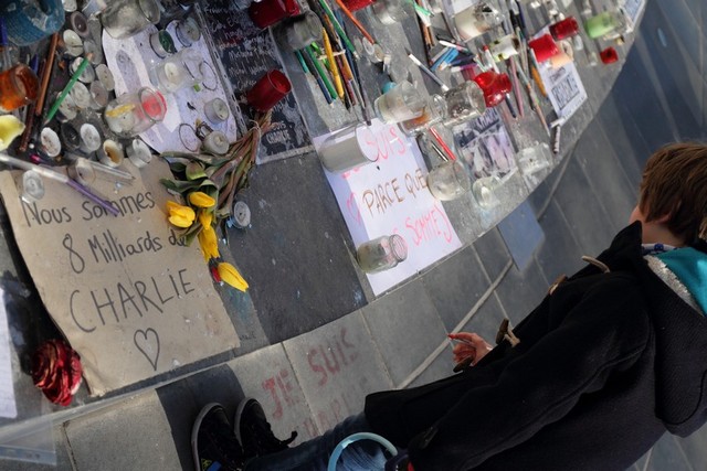 Paris - Place de la Rpublique / Charlie-Hebdo / Einen Monat danach